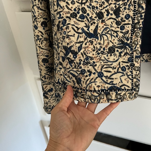 Isabel Marant Etoile Hustin Printed Quilt Jacket with Stud Trim - Picture 6 of 9